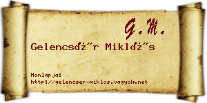 Gelencsér Miklós névjegykártya